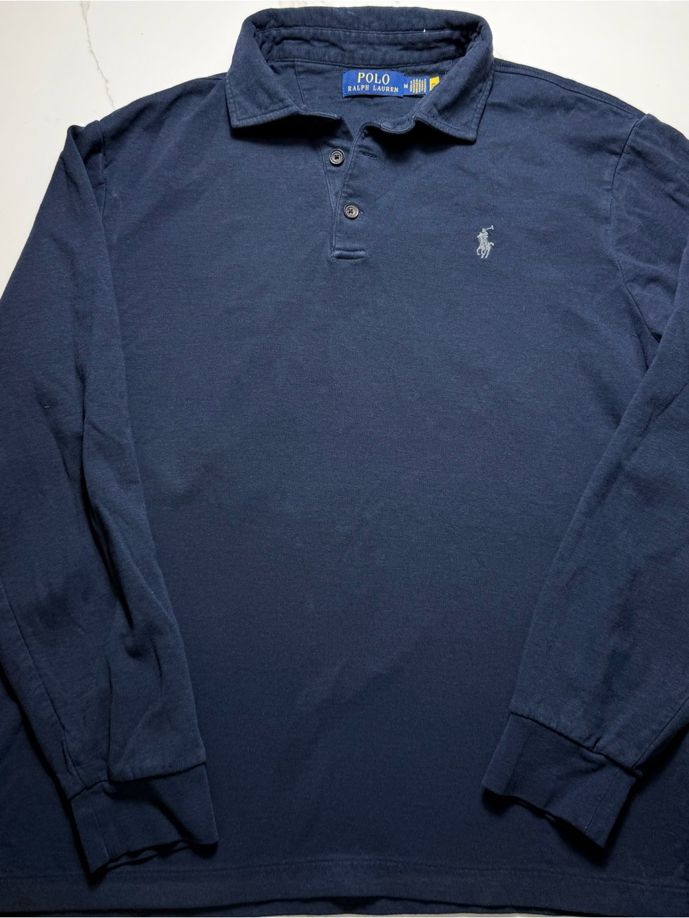 Ralph Lauren Long Sleeve Polo Shirt in Navy Blue